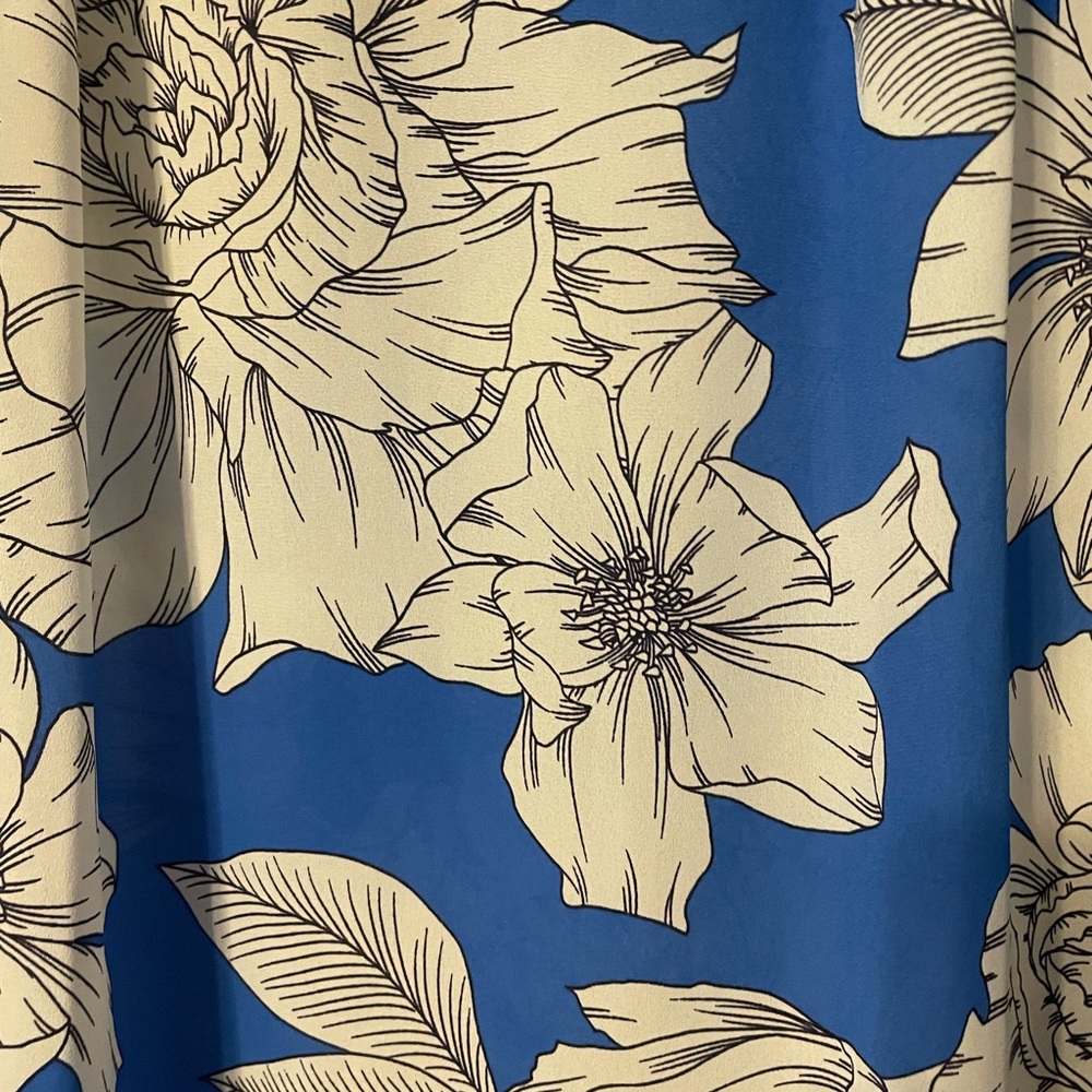 Banana Republic Blue and Ivory sleeveless floral blouse Size XS - Picture 7 of 9